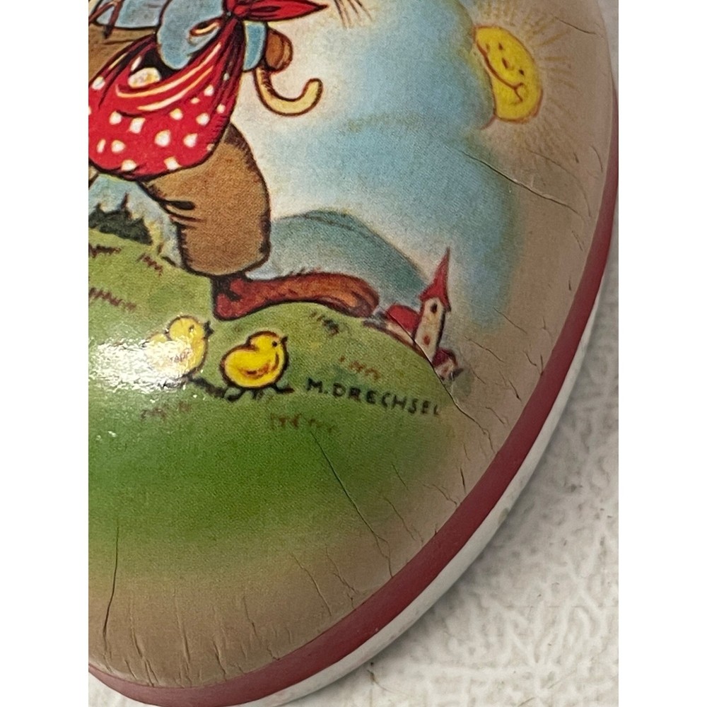 Vintage German Easter Egg Rabbit & Chicks Design by M. Drechsel Germany