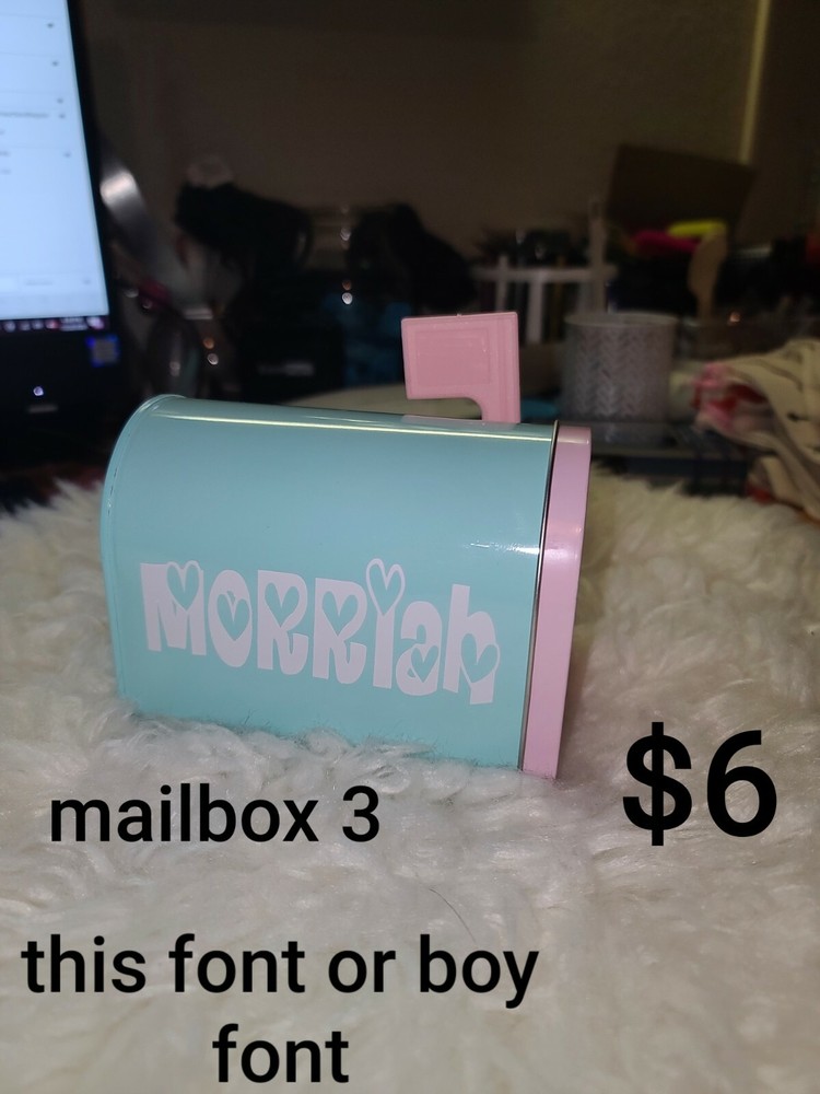 Personalized Valentine tin mailbox
