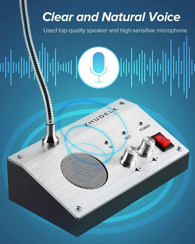 Dual-Way Window intercom Window Speakers Window Counter intercom Microphone