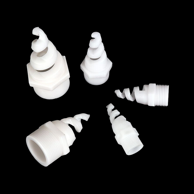 UPVC/PP Spiral Cone Spray Nozzle Atomizing Dedusting Male Thread Misting 1/4"-1"