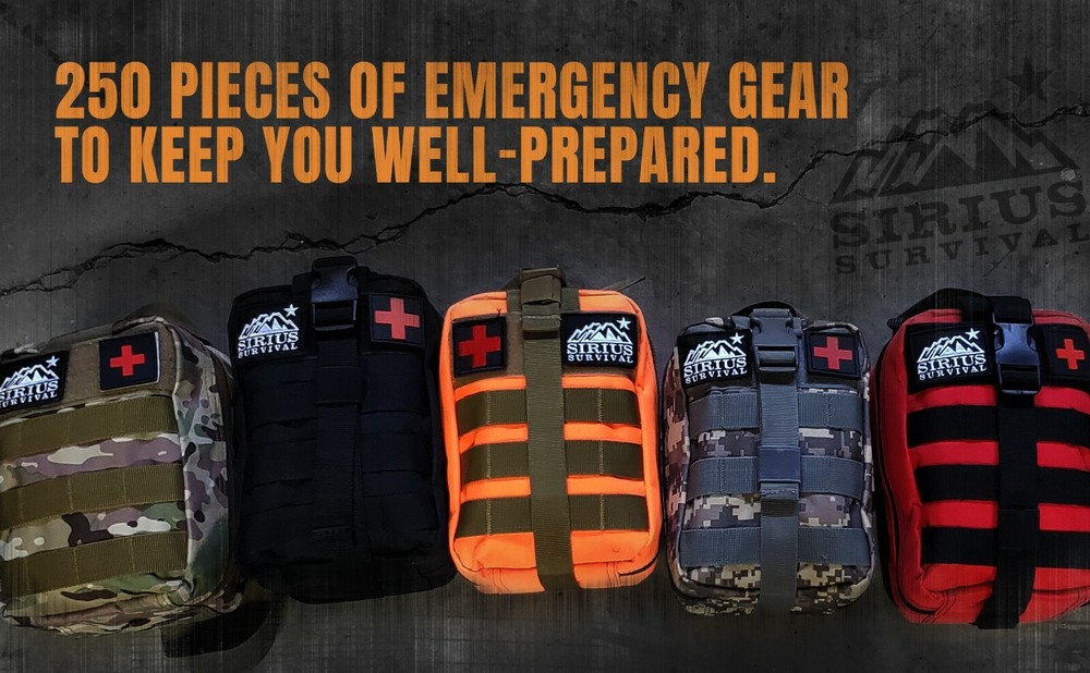 Premium 250 Piece Molle Survival & First Aid Kit
