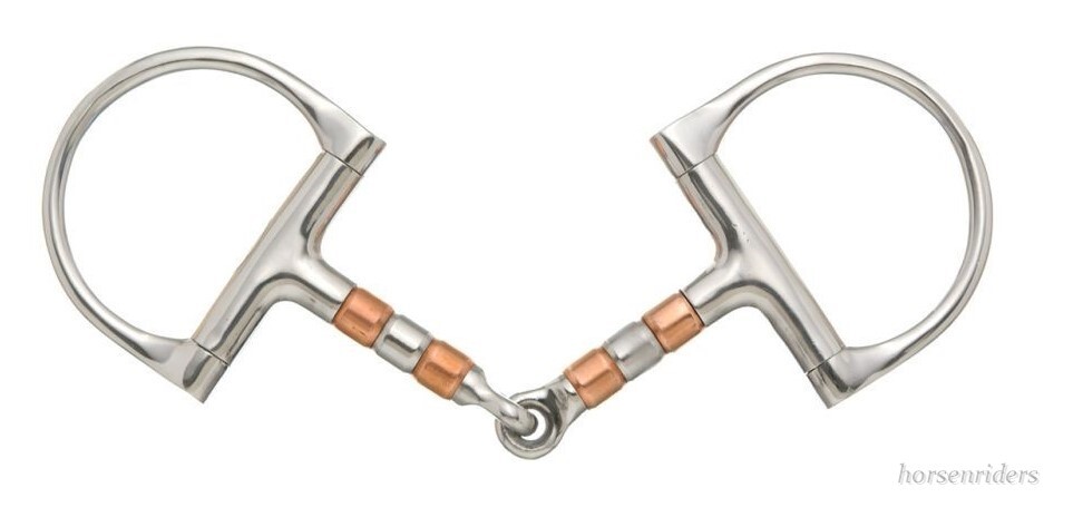 Dee Ring Snaffle Bit - Copper Rollers - Stainless Steel - 5" mouth