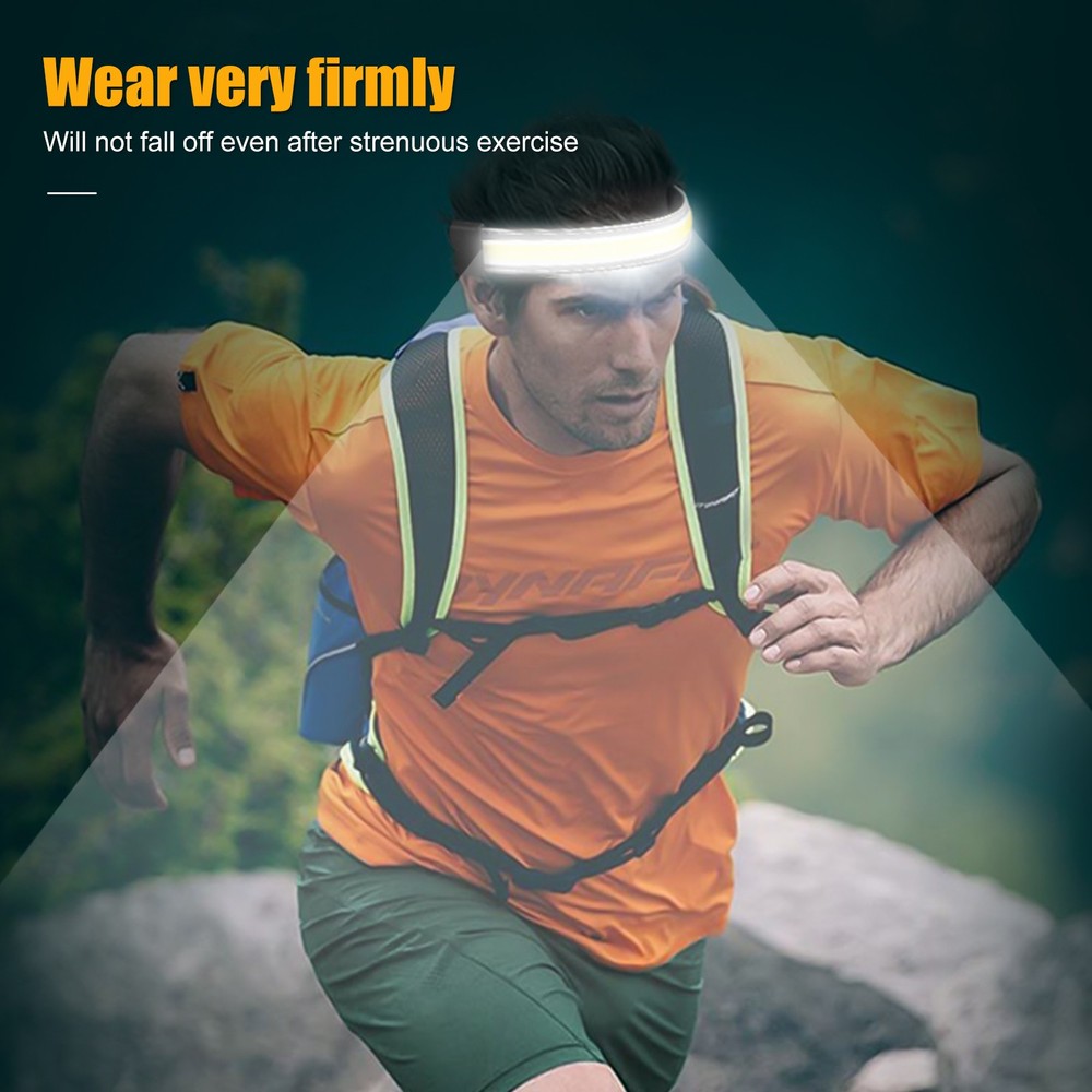 4 PACK COB+LED Headlamp Headlight Torch Flashlight Work Light Bar Head Band Lamp