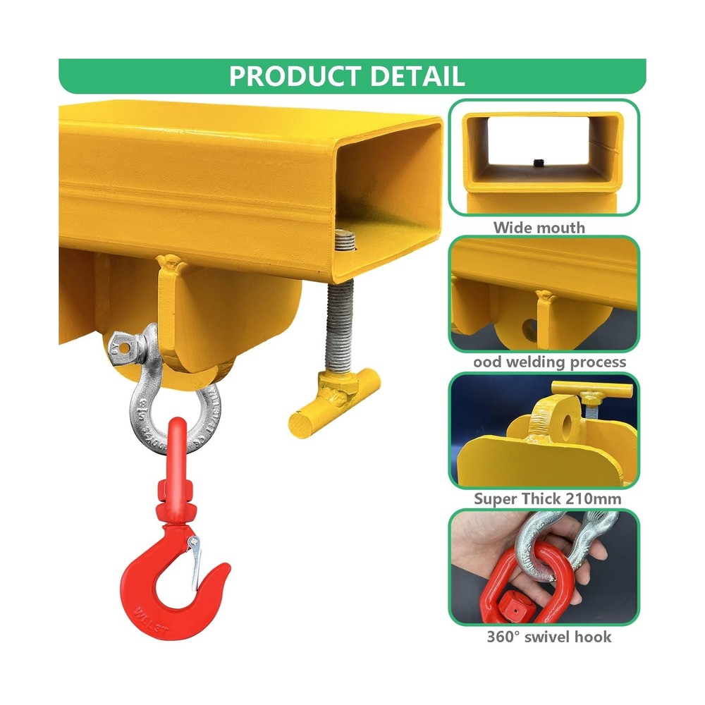 Forklift Lifting Hook Attachment, 5500lbs Capacity Hook Forklift Lifting Hois...