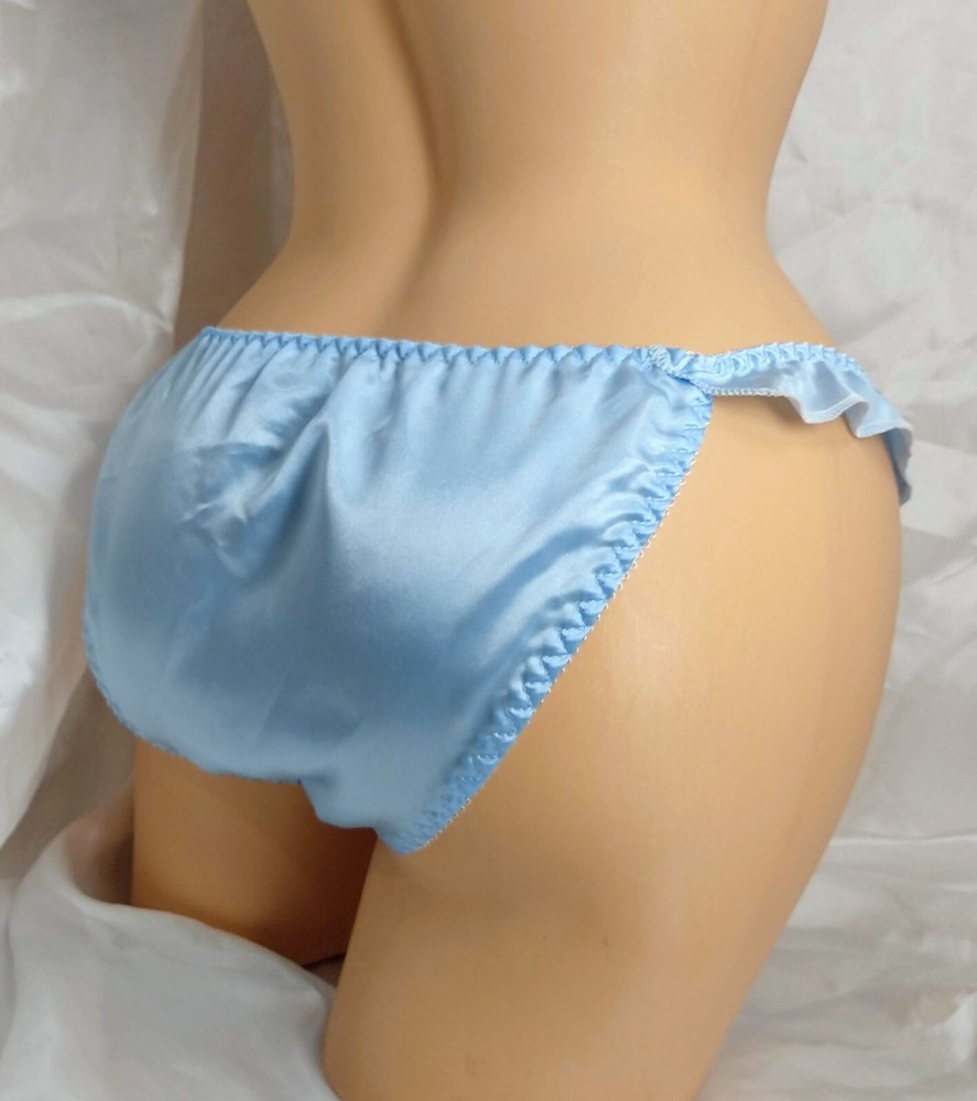 Light Blue Satin Flutter Bikini Panties