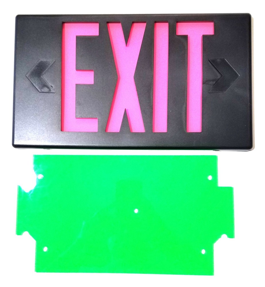 Sure Lites LPXC25BKSD LED Emergency Light Exit Sign Combo Self-Diagnostics Black