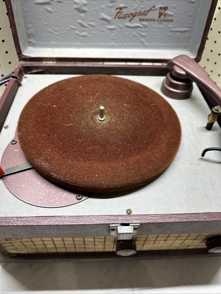 Vintage Webster Chicago Model 130-1 3 Speed Record Player POWERS ON