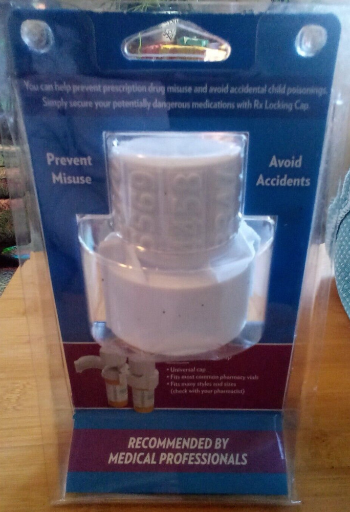 LOCKING CAP FOR MEDICATION- Gatekeeper 4 Digit Combination Lock on Bottle New
