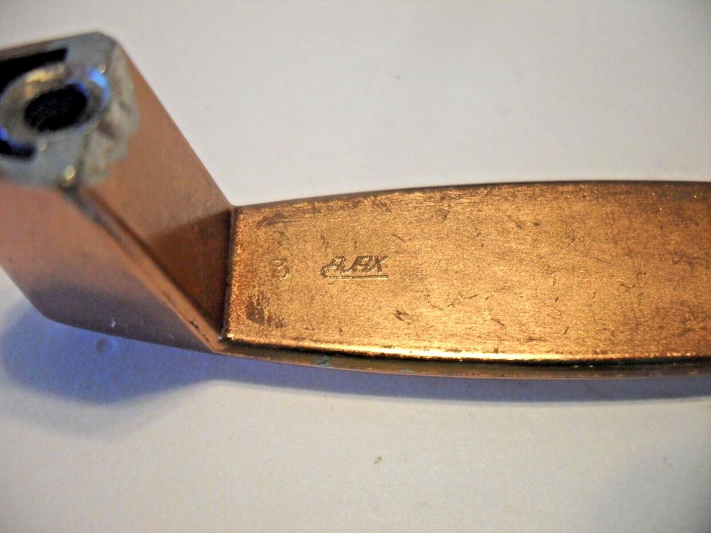 Vintage Polished Copper Concave Drawer Pulls Flared Bases Cabinet Handles
