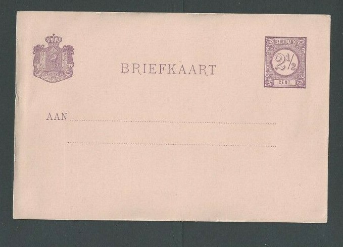Ca 1894 Netherlands 21/2c Violet Mint Scott Image A7 On Buff Hinge Marks On---