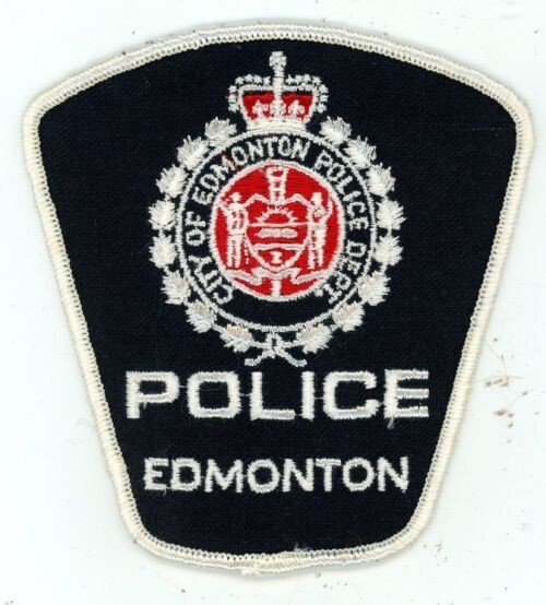 CANADA ALBERTA EDMONTON POLICE NICE SHOULDER PATCH SHERIFF OLD BACKING