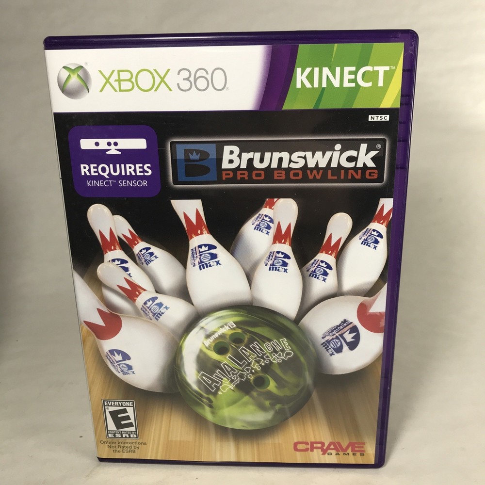 Microsoft Xbox 360 Kinect Motion Camera Sensor Bar w/ 2 Games BUNDLE Bowling