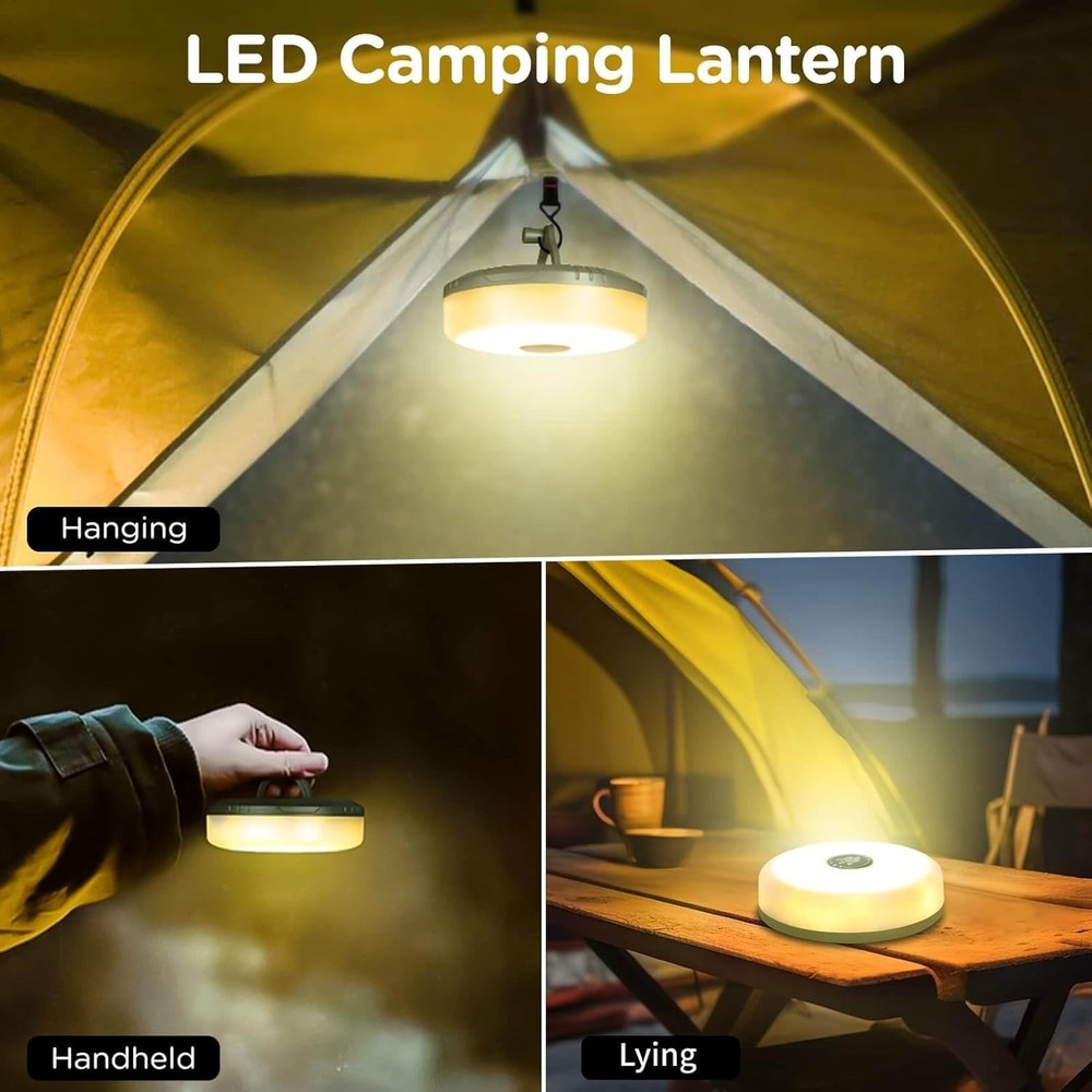Portable Camping String Lights USB Rechargeable 33FT LED Tent Light Waterproof