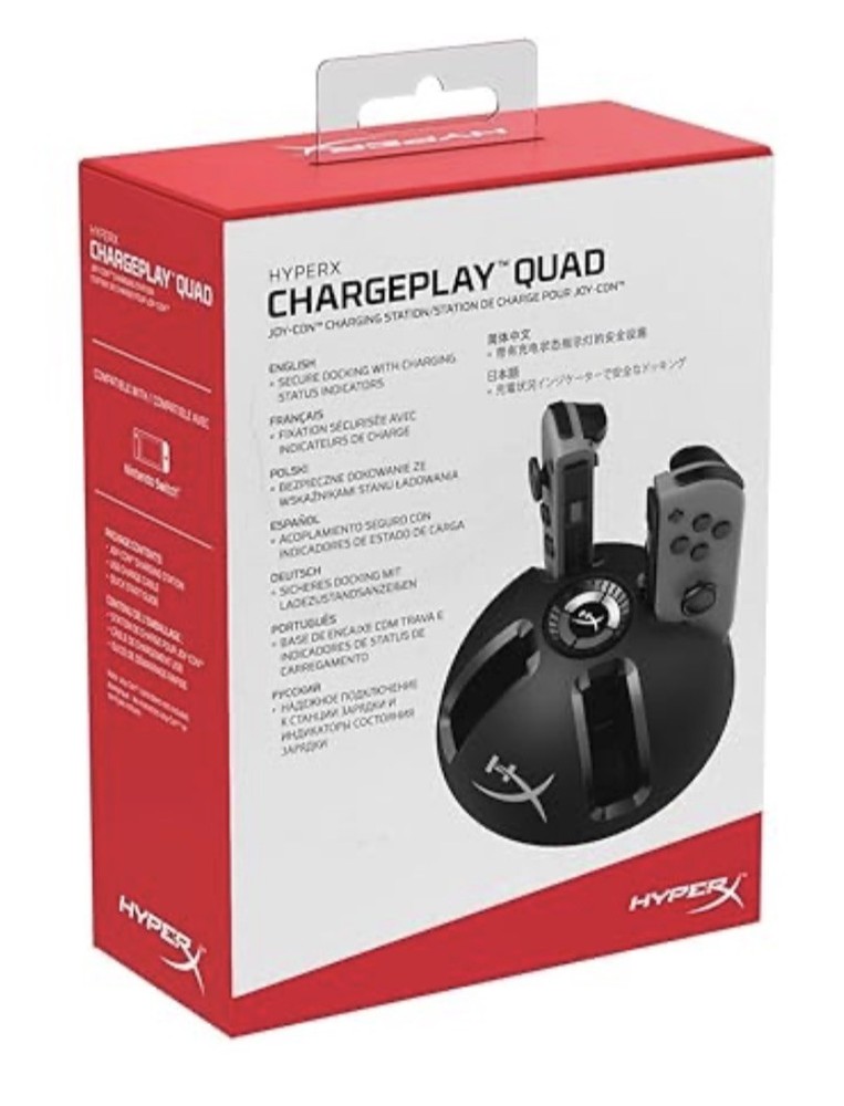 HYPERX CHARGEPLAY QUAD JOY-CON CONTROLLER CHARGER FOR NINTENDO SWITCH - GREY