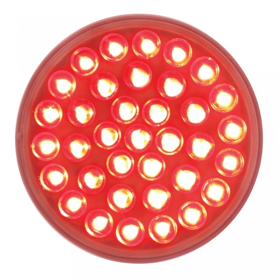 3 3/4" Bolt Pattern Stainless Bar 36 LED Light Grommets - Red LED/Clear Lens
