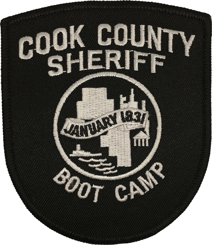 COOK COUNTY SHERIFF SHOULDER PATCH: Boot Camp Black & Silver