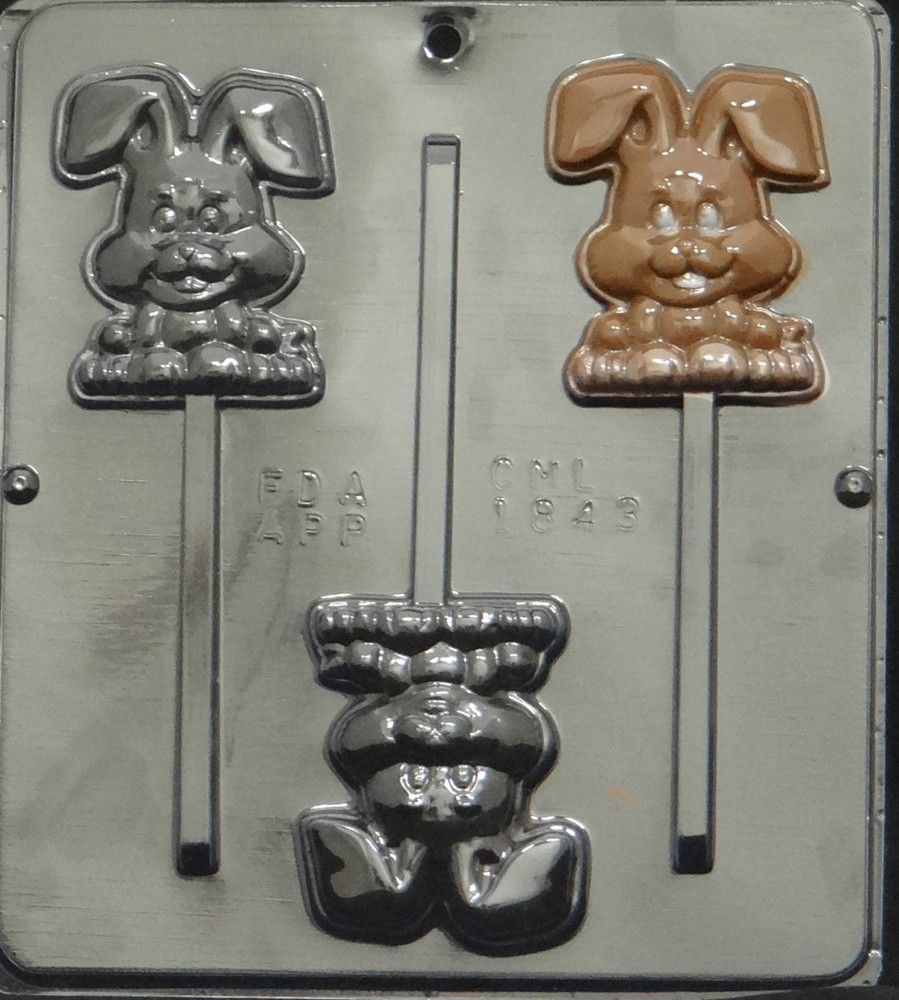 Happy Easter Bunny Lollipop Chocolate Candy Mold Easter 1843 NEW