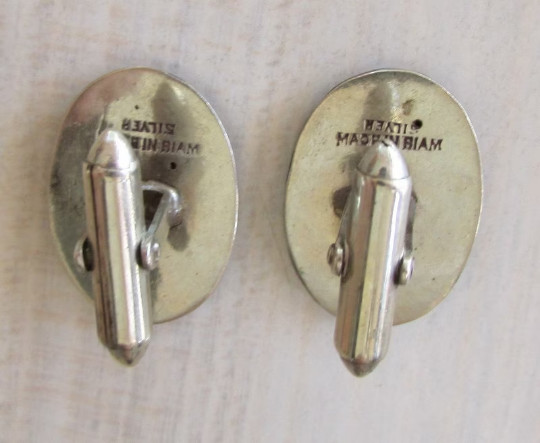 Siam Niello Sterling Silver Cuff Links +