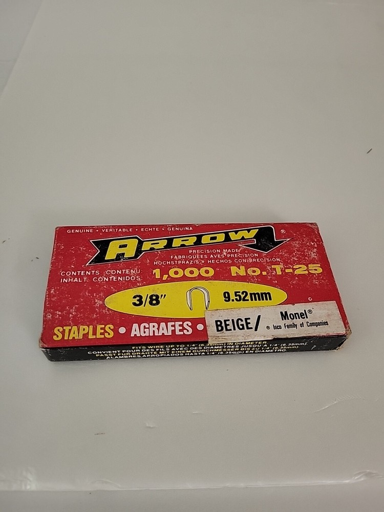 Arrow Staples T-25 Beige Open Partial Box
