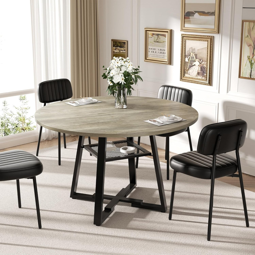 Round Dining Table for 4-6 People,47 Inch Dining Room Table,Modern Circle Kitche