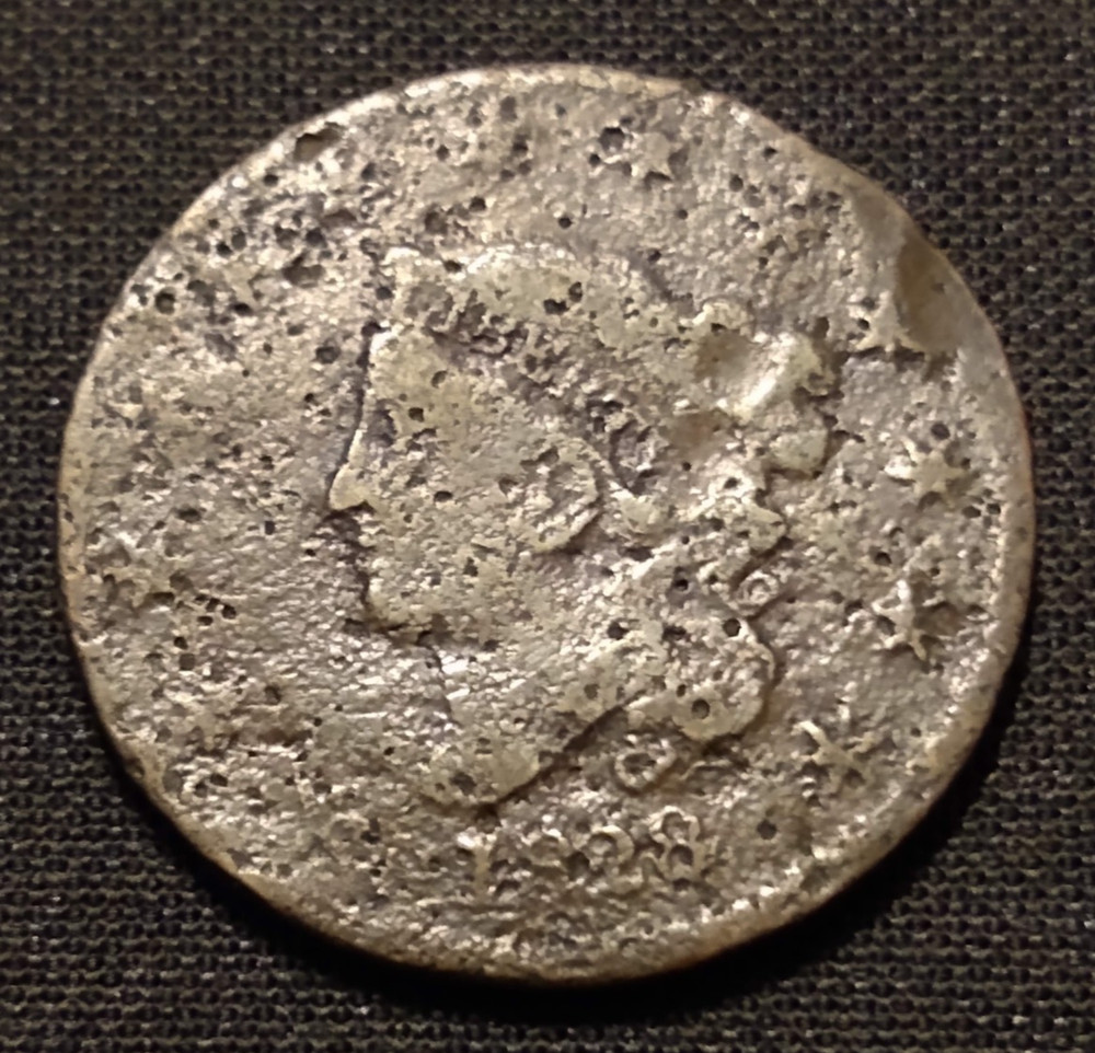 1828 large cent large narrow date matron head rare type coin