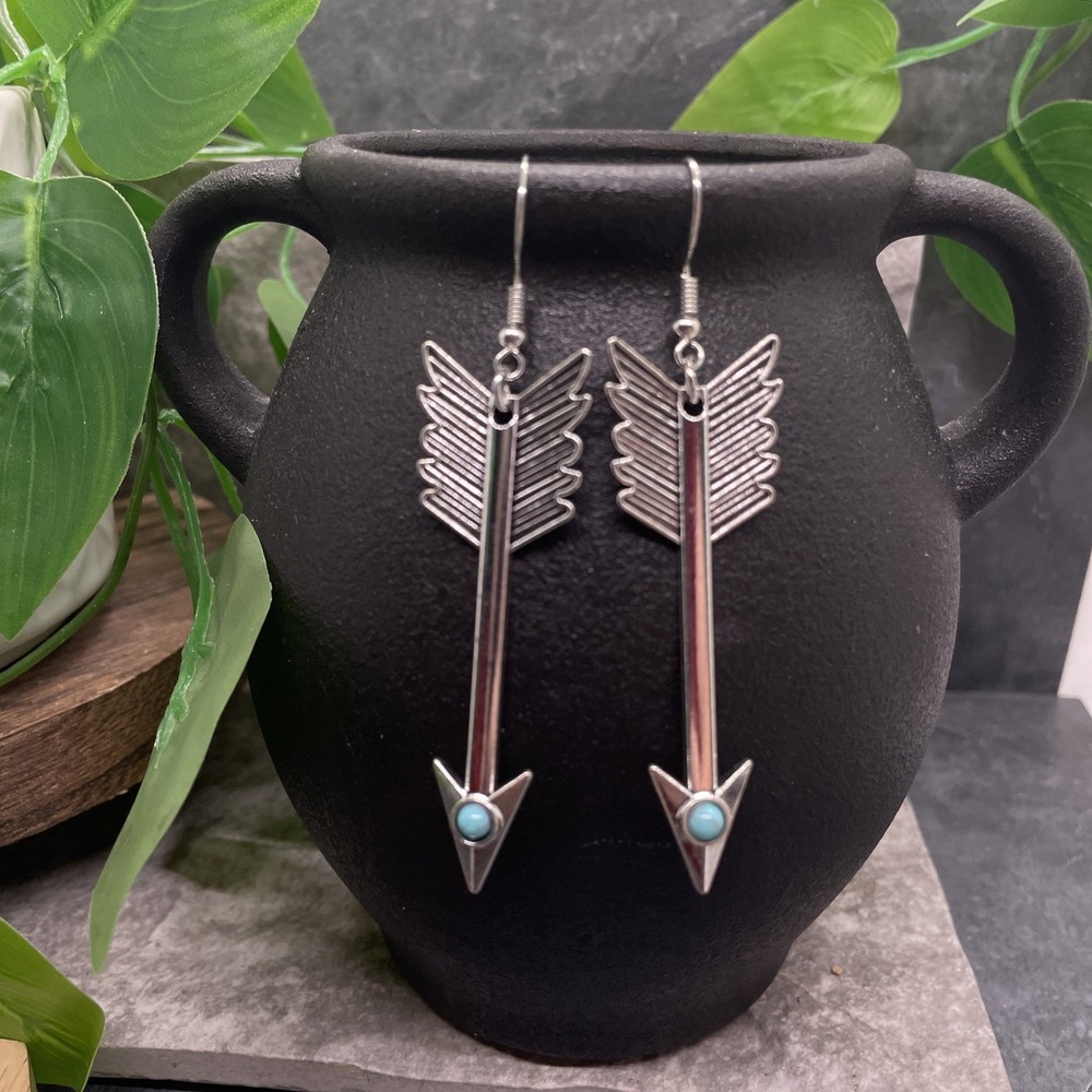 3” Silver-tone Boho Retro Earring Set Drop Dangle New Free Ship B6371