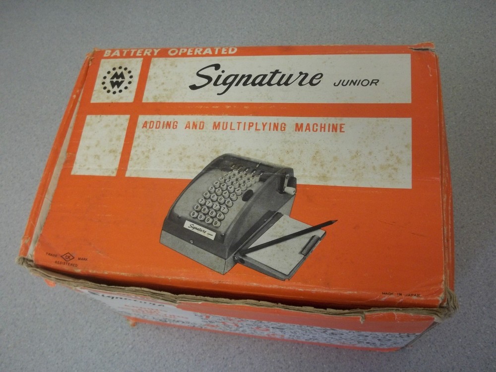 Vintage Adding and Multiplying machine Signature Junior with original box