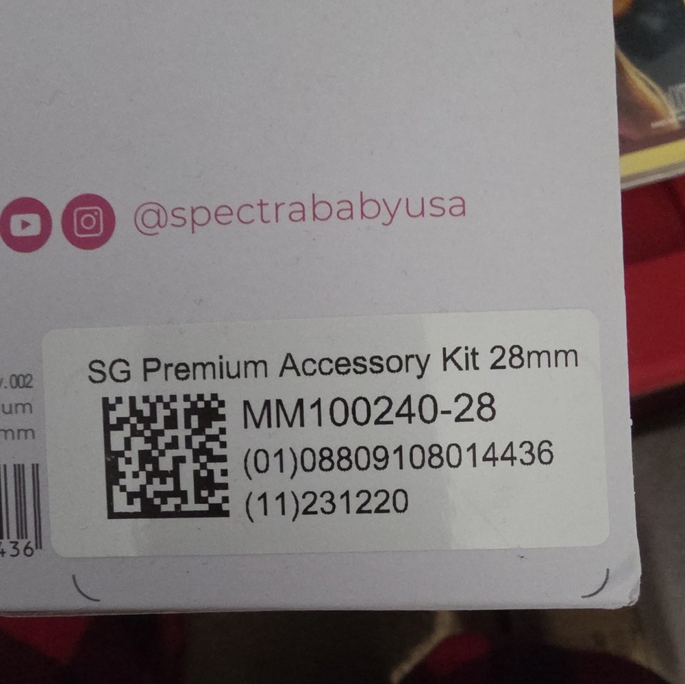 NEW Open Pkg Spectra 28mm Premium Breast Pump Accessories Kit
