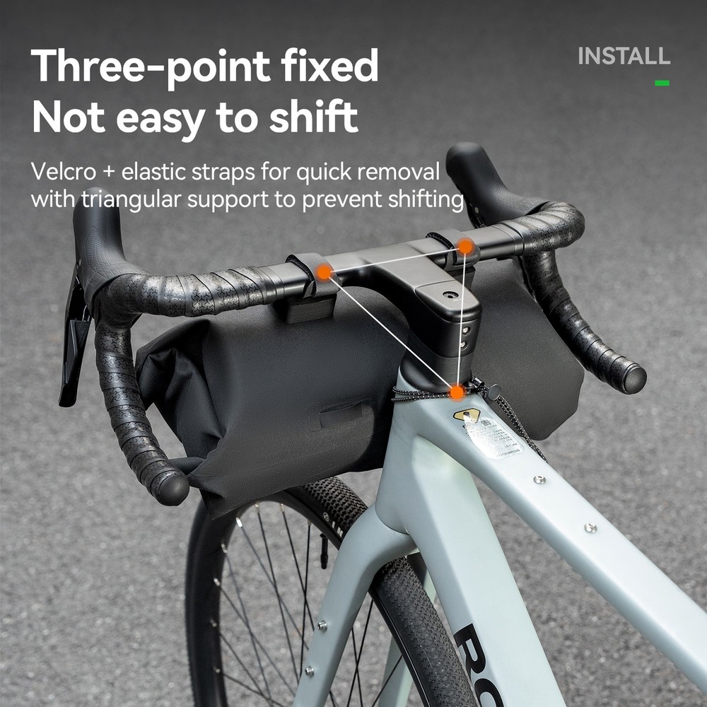 ROCKBROS Bicycle Handlebar Bag, Both Sides Open and Folded Closed,Waterproof 8L