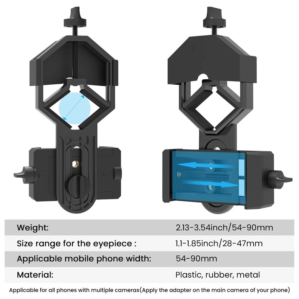 Spotting Scope Phone Adapter for Telescopes Binoculars Easy Setup Durable Design