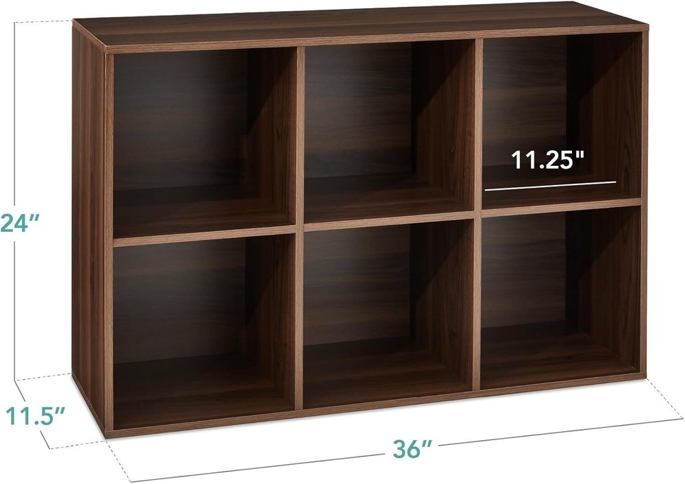 6-Cube Storage Organizer 11in Shelf Opening Bookcase Display Shelf Home Office