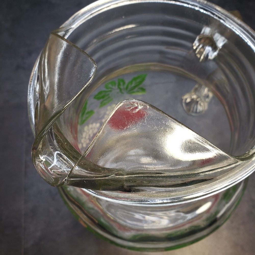Strawberry Design Libbey Glass Co Pitcher