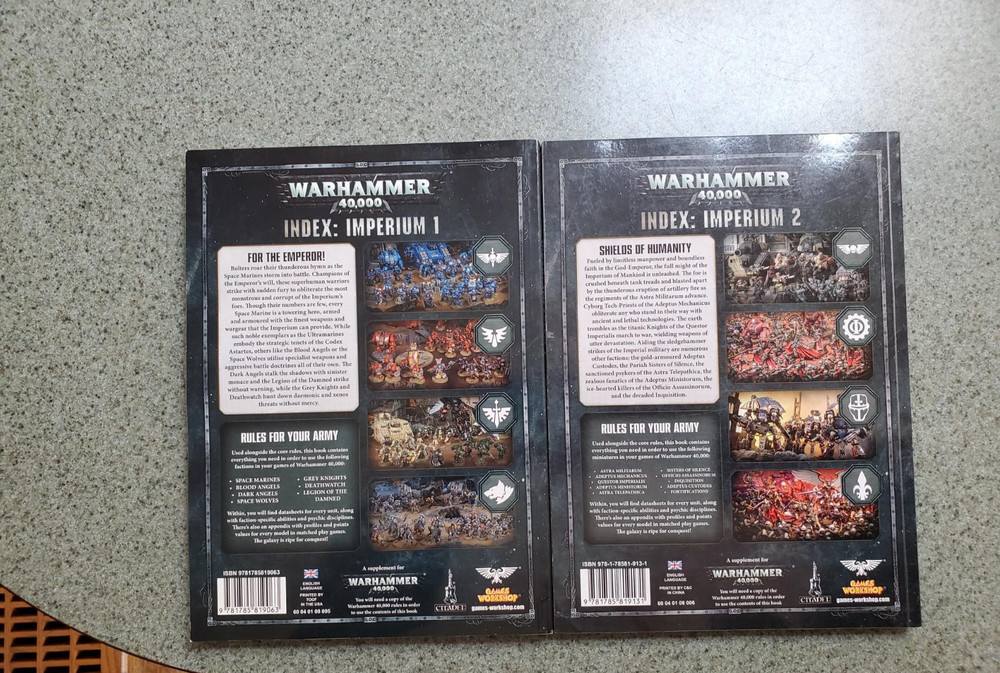Warhammer 40k: Index:Imperium 1 and 2 - VG - paperback