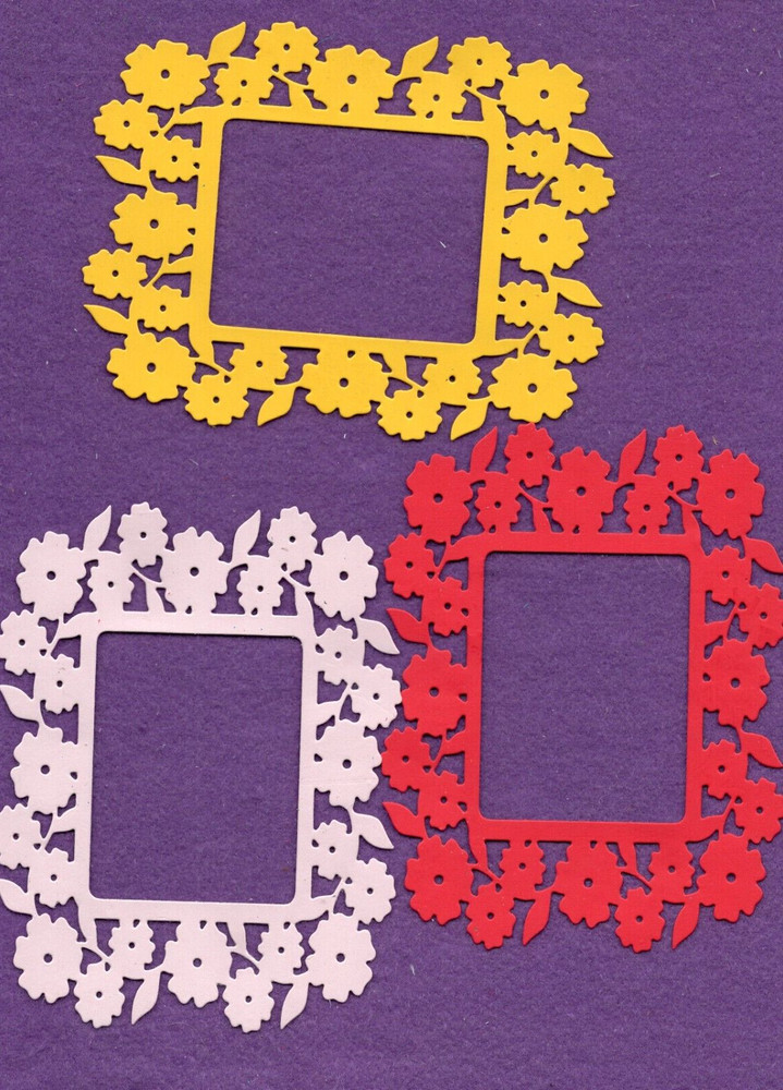 FLOWER FRAME # 3 die cuts scrapbook cards W