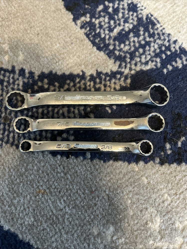 Snap-on 12-Point SAE Short 10° Offset Box Wrenches.