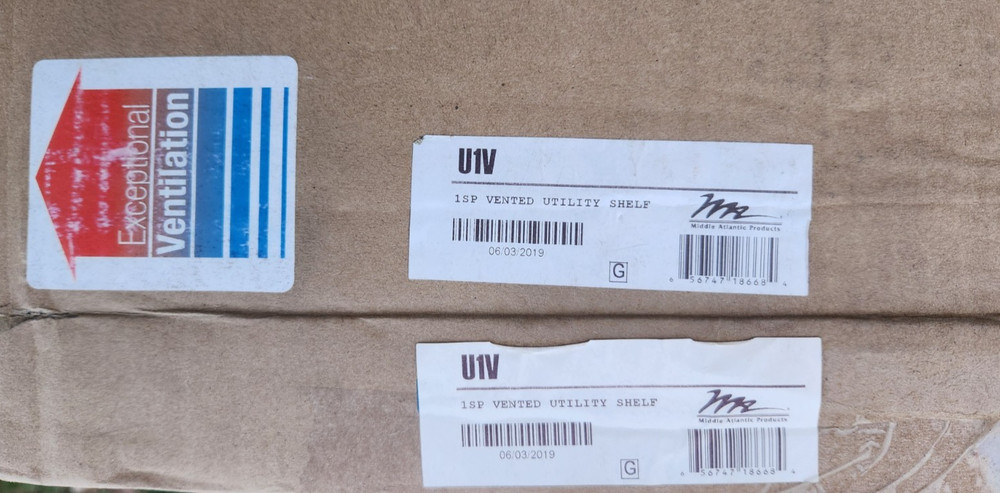 Middle Atlantic U1V - 1RU Vented Utility Rackshelf