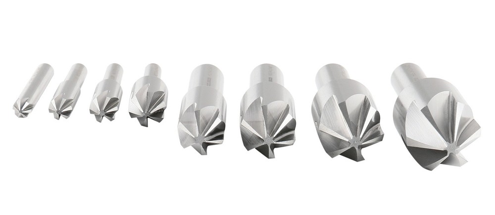 8-Pc Set 6-Flute H.S.S. Machine Countersinks, #0206-1018