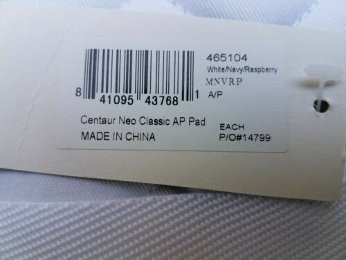 NWT Centaur All Purpose Pad White with Navy and Raspberry Trim 