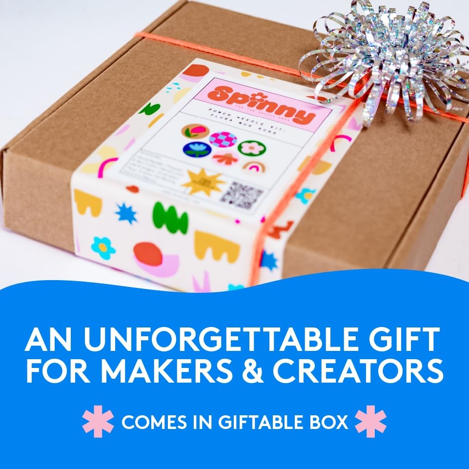 Punch Needle Kit, Set of 6 Coasters, Includes Beginner Video Tutorials and In...