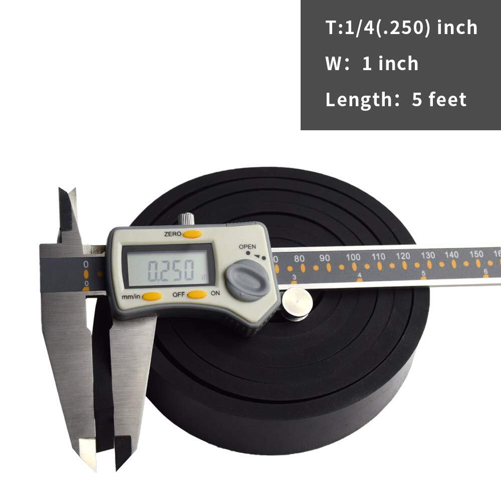 Neoprene Rubber Strips 1/4 .250" Thick X 1" Wide X 5' Long Solid Rubber Rolls...