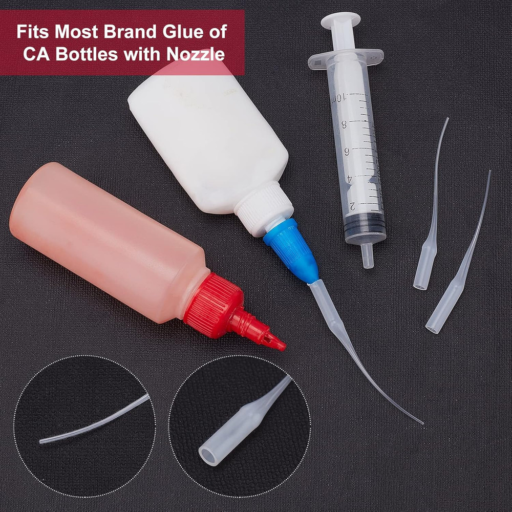 Glue Tips, 100Pcs Plastic Glue Micro-Tips Extender White Precision Applicator fo