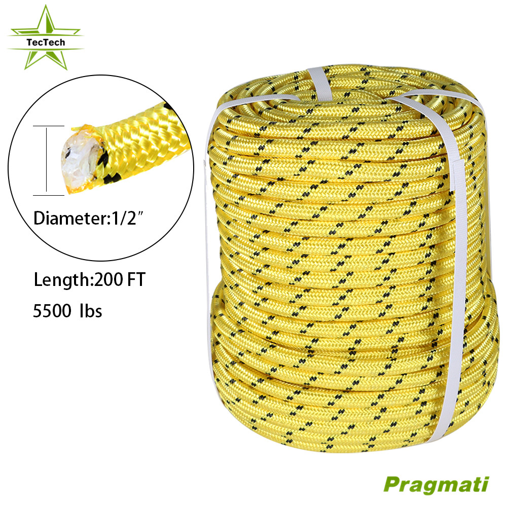 Garden Braided Polyester Arborist Rigging Pulling Rope 1/2in ×200ft 6180lbs