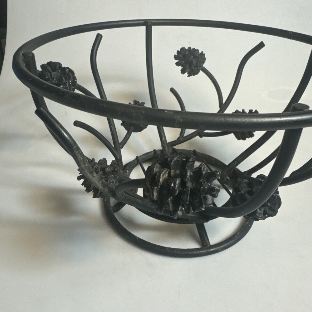 Wrought Iron Pinecone Bowl 10"