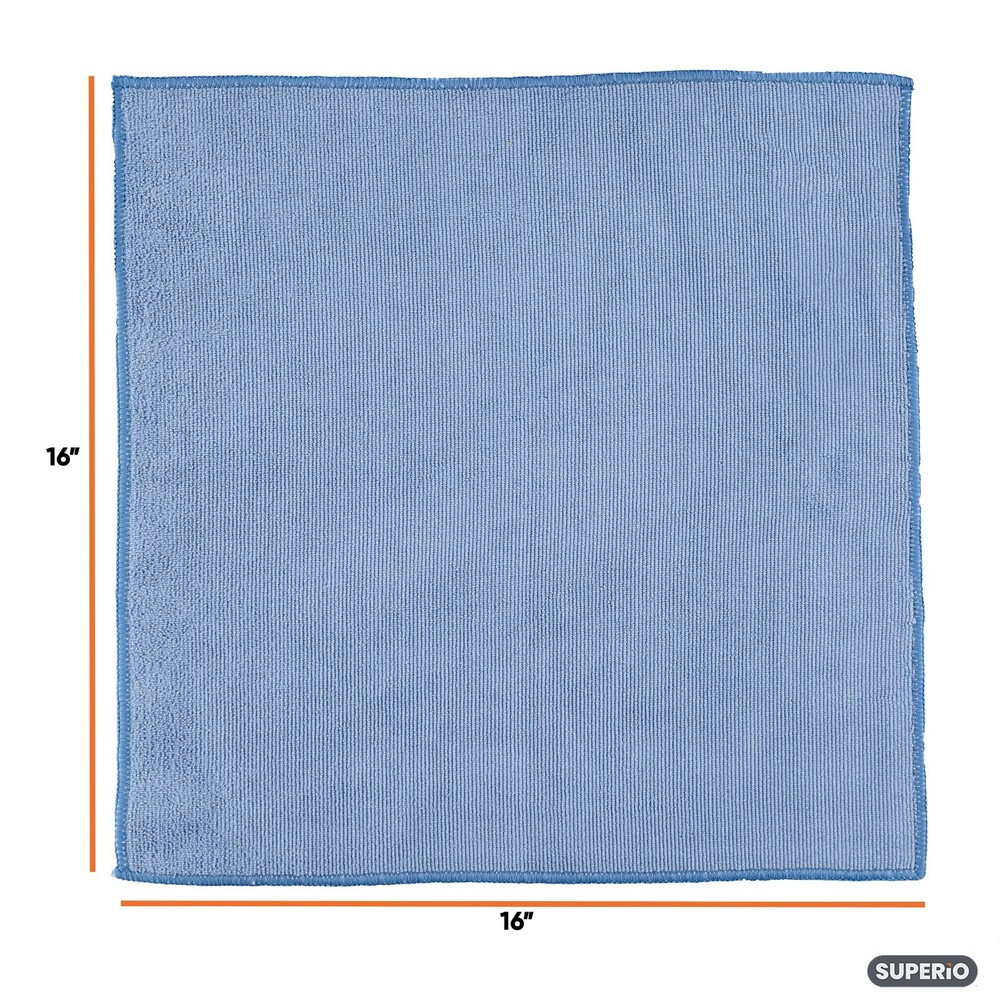 Superio Microfiber Cleaning Cloth 16” x 16” Washing Towel(3 Pack)