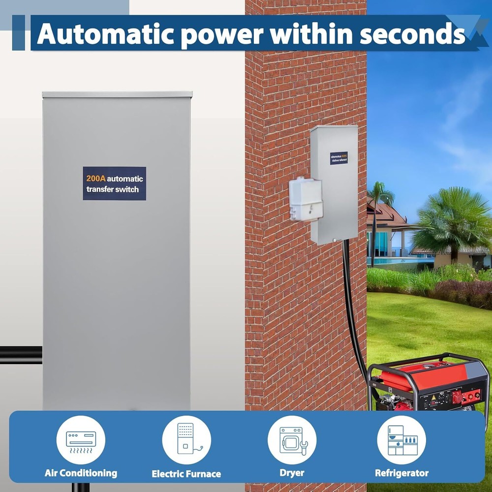 200 Amp Automatic Backup Transfer Switch Outdoor New