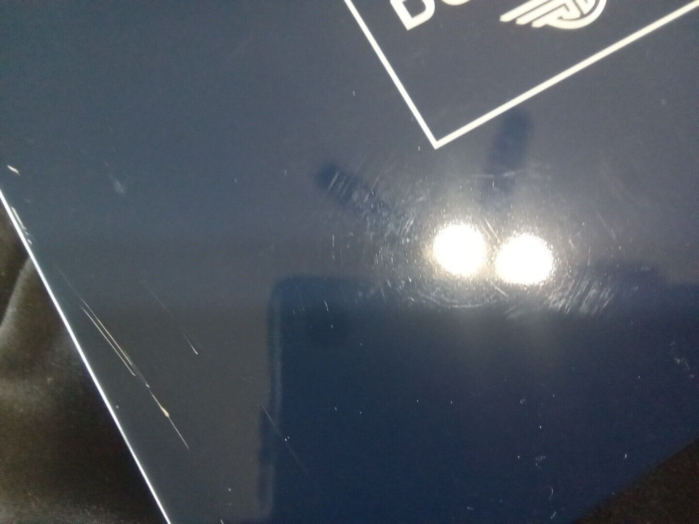 DOCKERS EMPTY BLUE AND WHITE TIN BOX