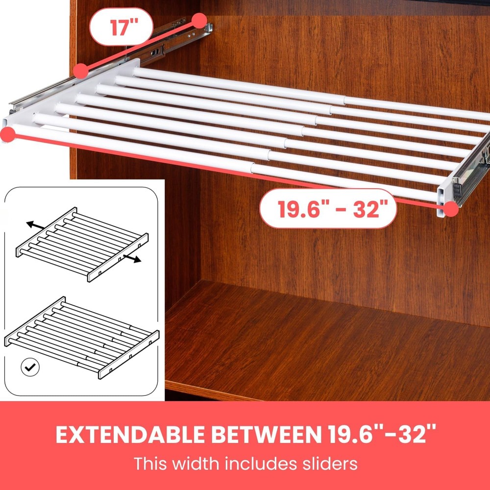 Space Saving Under Cabinet Drying Racks - Hidden Drying Racks