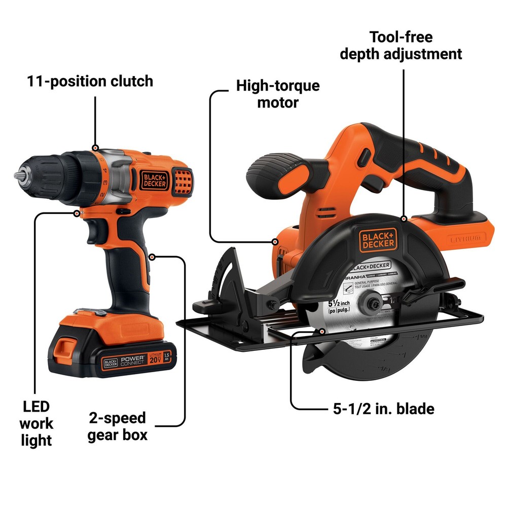 BLACK+DECKER 20V MAX* POWERCONNECT™ Combo Kit - BDCD220CS