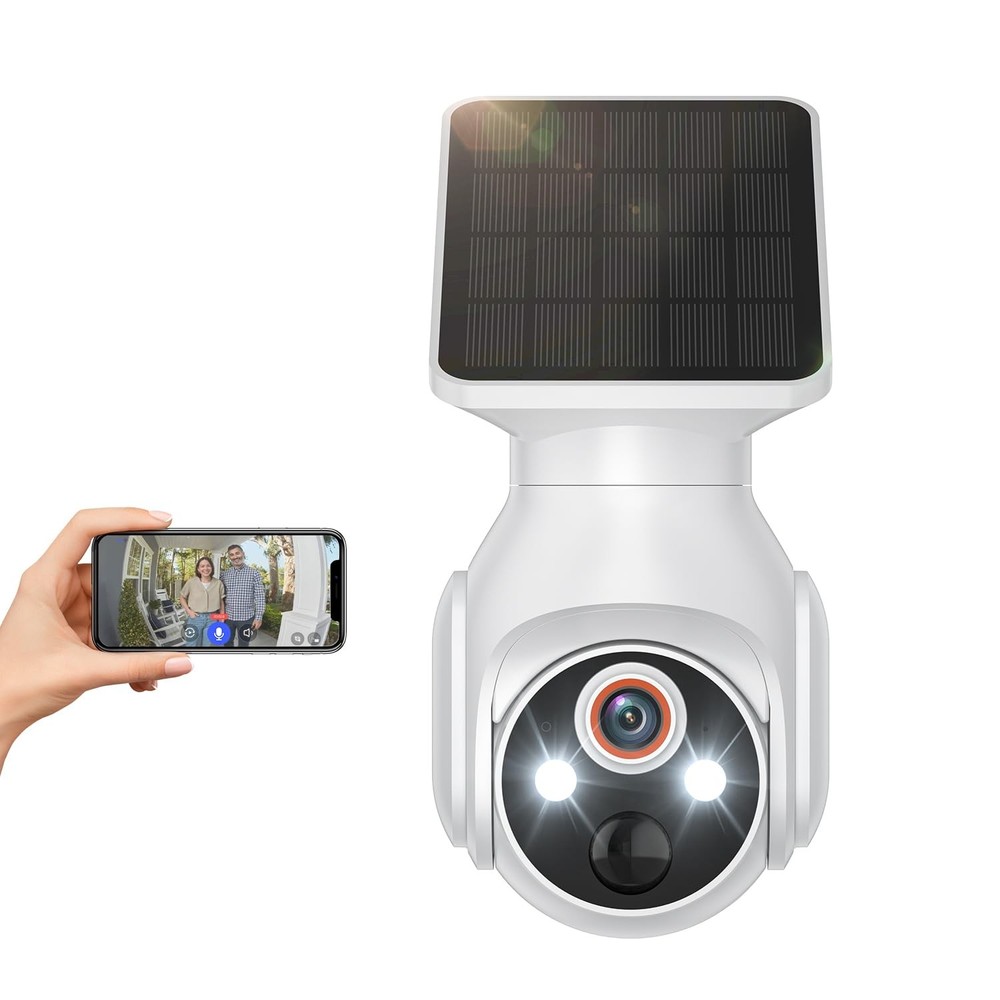 Cámara de seguridad inalámbrica 1080P con panel solar e inteligencia artificial