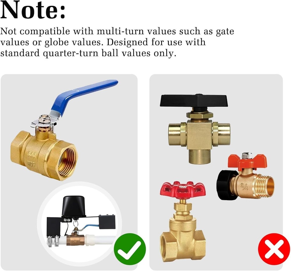 Compact Smart Water Valve with Remote Control - Compatible with iOS/Android
